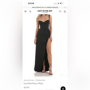 Lucy in the Sky New long black dress size large